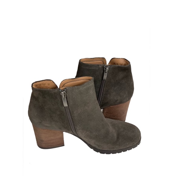 Franco Sarto Upper Leather Suede Ankle Boots Side Zipper Close - Picture 1 of 5